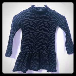 4/5 Girl Gap Zebra Stripes Black and Grey Dress